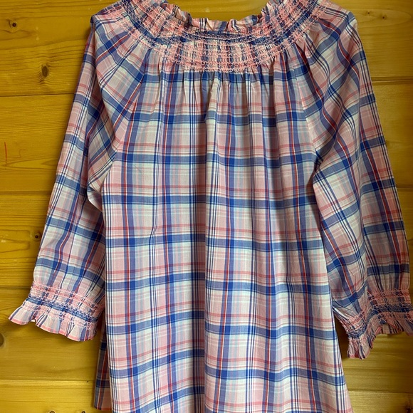 Women’s plus size 2X blouse top cotton cool picnic walking pinks blues smock - Picture 4 of 6